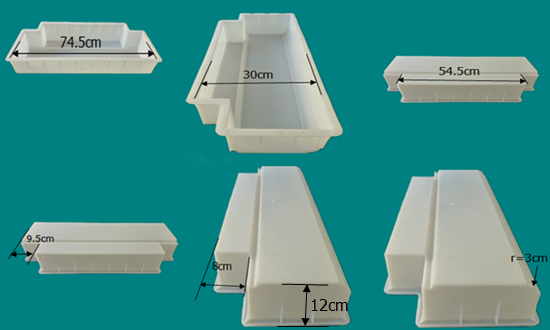 兩邊缺口路沿石塑料模具